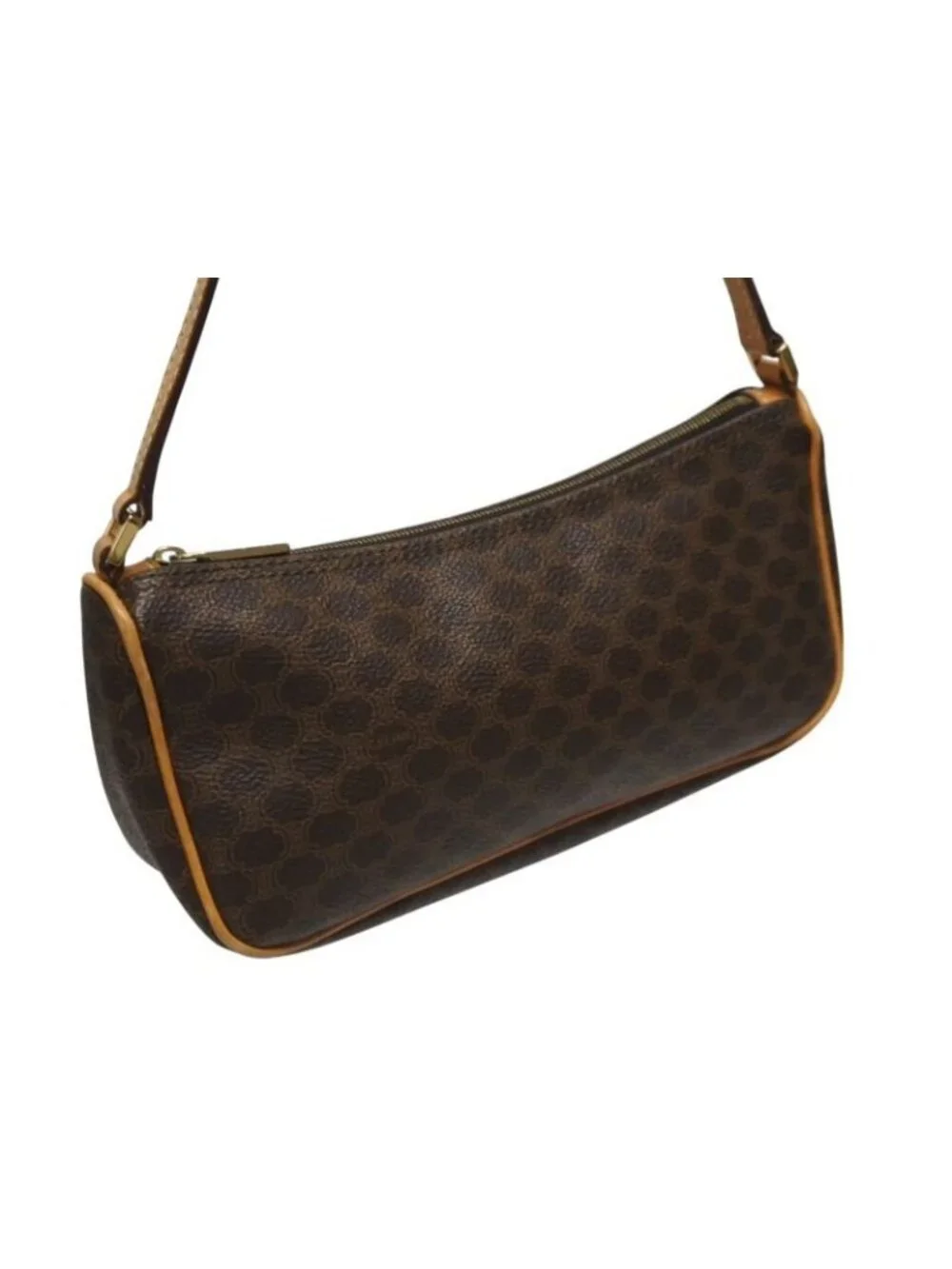Celine Hobo Mini Andbag Pouch Macadam Pattern Brown